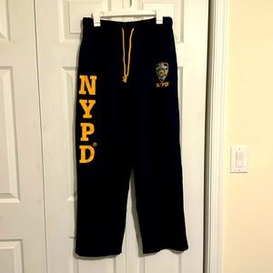 NYPD navy blue and gold sweatpants, size M.